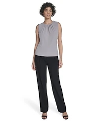 Calvin Klein Women's Sleeveless Pleated Neck Top
