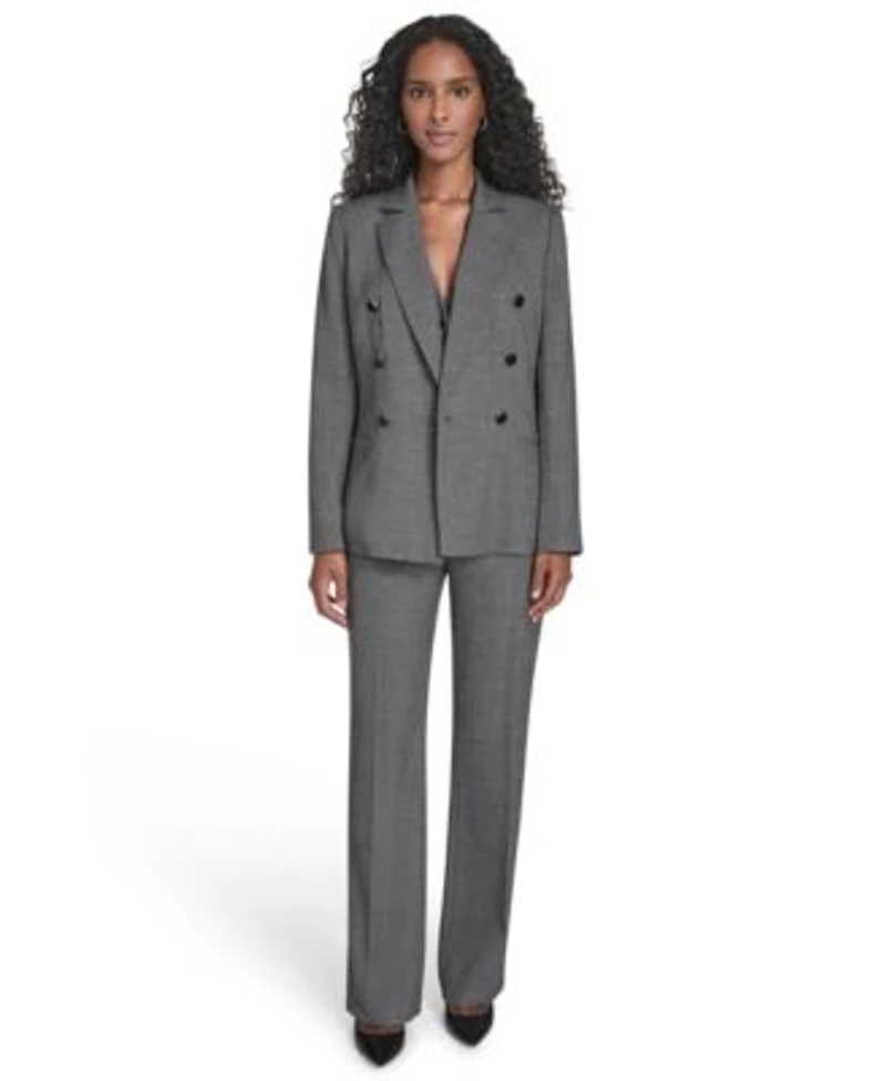 Calvin Klein Womens Double Breasted Jacket Modern Fit Pants Collarless Sleeveless Vest