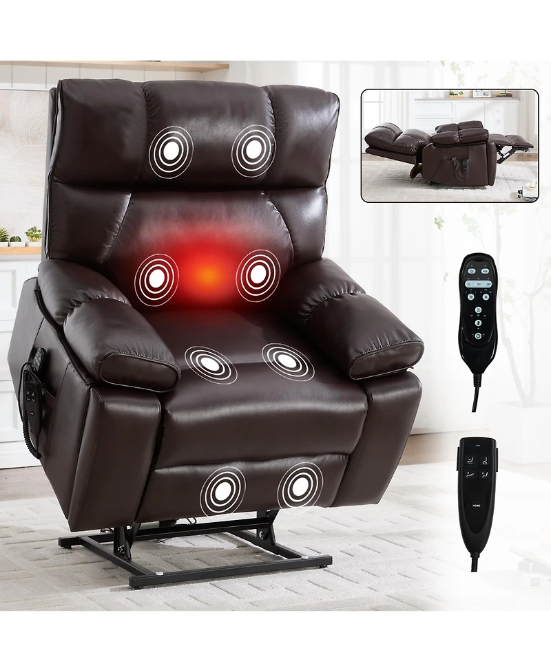 Boyel Living Massage Dual Motor Infinite Position Recliners Electric Lift Chair with Cup Holders and Power-Remote