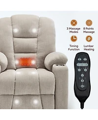 Boyel Living Large Power Lift Chair Recliner with Massage and Heat for Elderly Usb Type C Ports