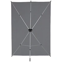 Westcott 5x12' X-Drop Wrinkle-Resistant Backdrop Kit, Includes Lightweight Stand and Carry Case, Neutral Gray Sweep