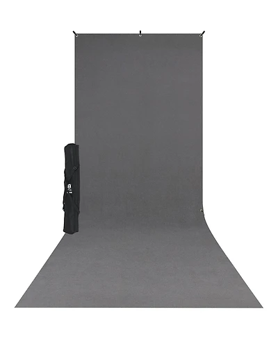 Westcott 5x12' X-Drop Wrinkle-Resistant Backdrop Kit, Includes Lightweight Stand and Carry Case, Neutral Gray Sweep