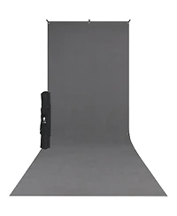 Westcott 5x12' X-Drop Wrinkle-Resistant Backdrop Kit, Includes Lightweight Stand and Carry Case, Neutral Gray Sweep