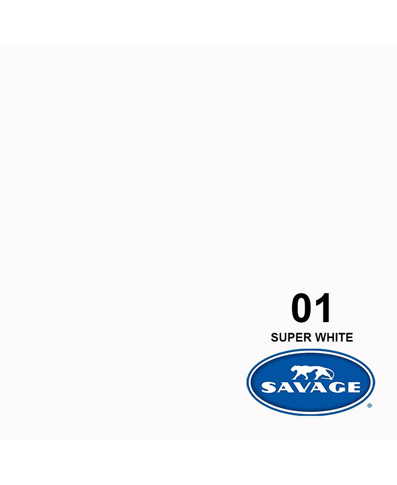 Savage 86" Background Leader Bar with 86"x36' Super White Seamless Paper Backdrop