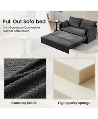 Streamdale Furniture Corduroy Pull Out Sofa Bed with Usb Charging