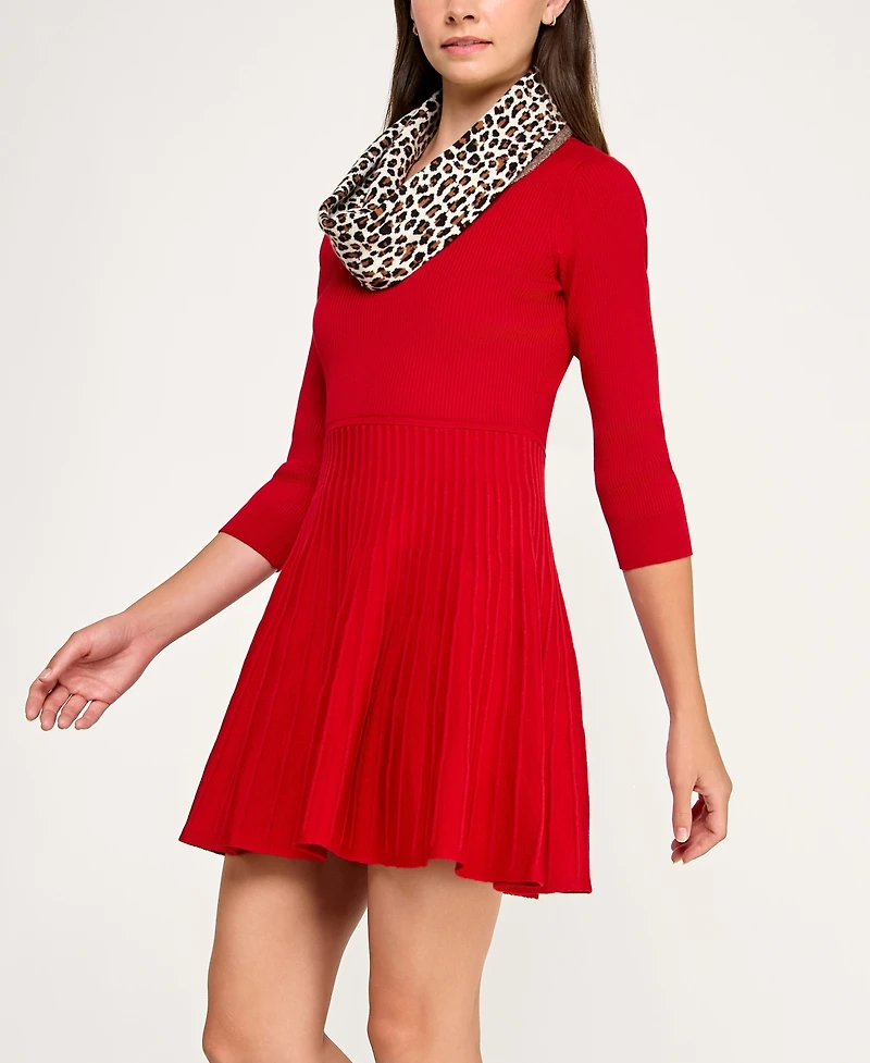 Bcx Juniors' Detachable Scarf Sweater Dress