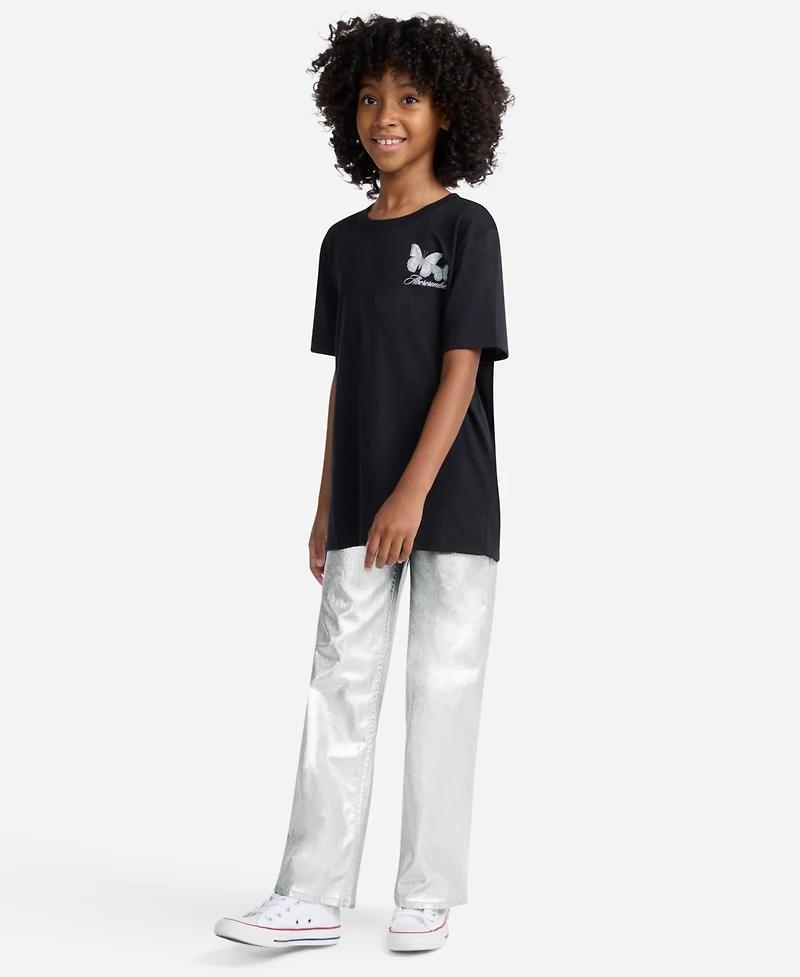 abercrombie kids Girls Shine High Rise Wide Leg Jeans
