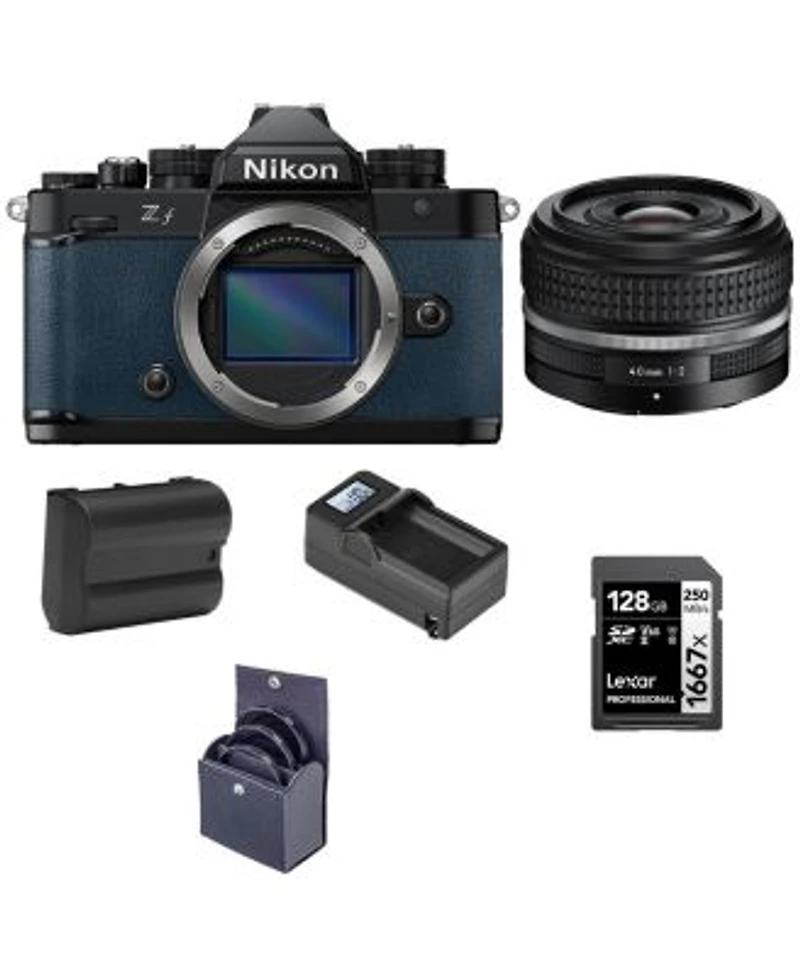 Nikon Z F Mirrorless Camera Blue With Nikkor Z 40mm F 2 Se Lens Bundle With Battery 128gb Memory Card
