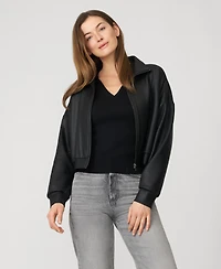 Cable & Gauge Women's Ribbed Polo Half Sleeve Sweater