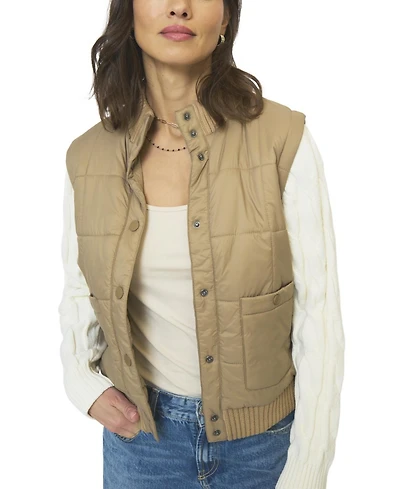 Central Park West Women's Brady Quilted Mixed Media Jacket