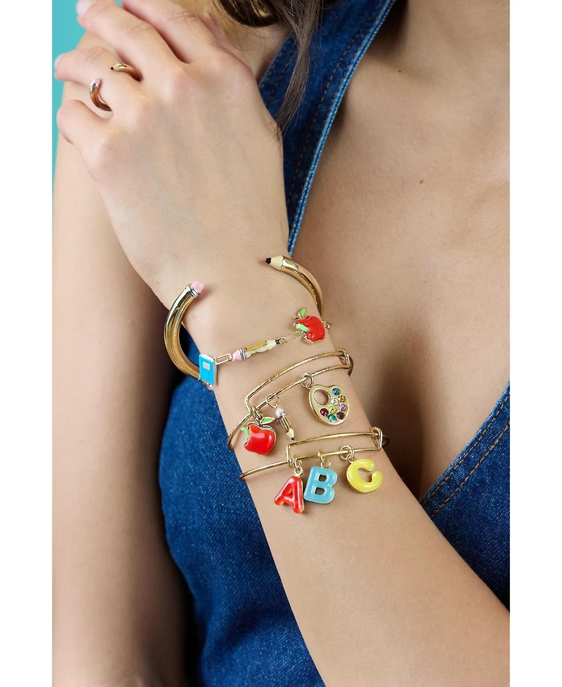 Alex and Ani 'Teacher's Pet' Multi Charm Textured Bangle
