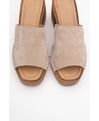 Pull Leather Platform Mules (Women)