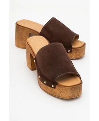 Pull Leather Platform Mules (Women)