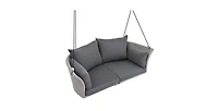 Flynama 51.9 Inch 2-Person Rattan Swing Chair with 500lb Capacity and Adjustable Ropes