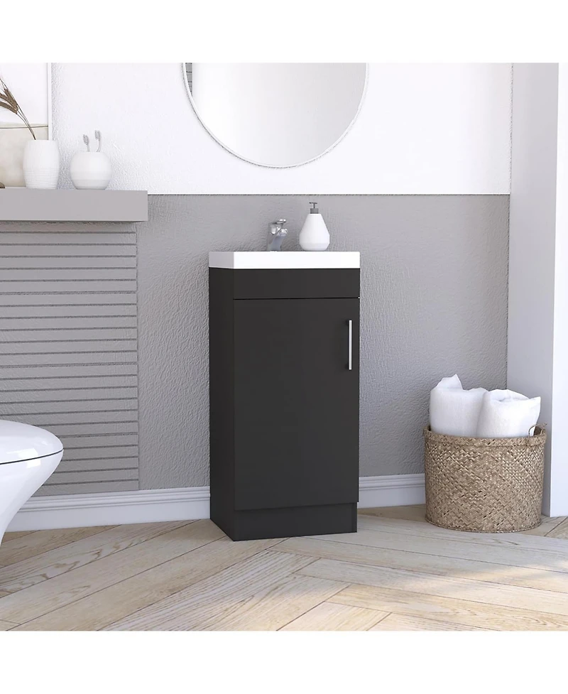 Tuhome Madrid 16"" Bathroom Vanity Black Mdf