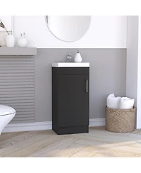 Tuhome Madrid 16"" Bathroom Vanity Black Mdf