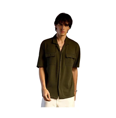 Campus Sutra Men's Cubic Utility Oversized Shirt