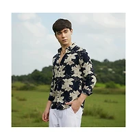 Campus Sutra Men's Botanical Imprint Shirt