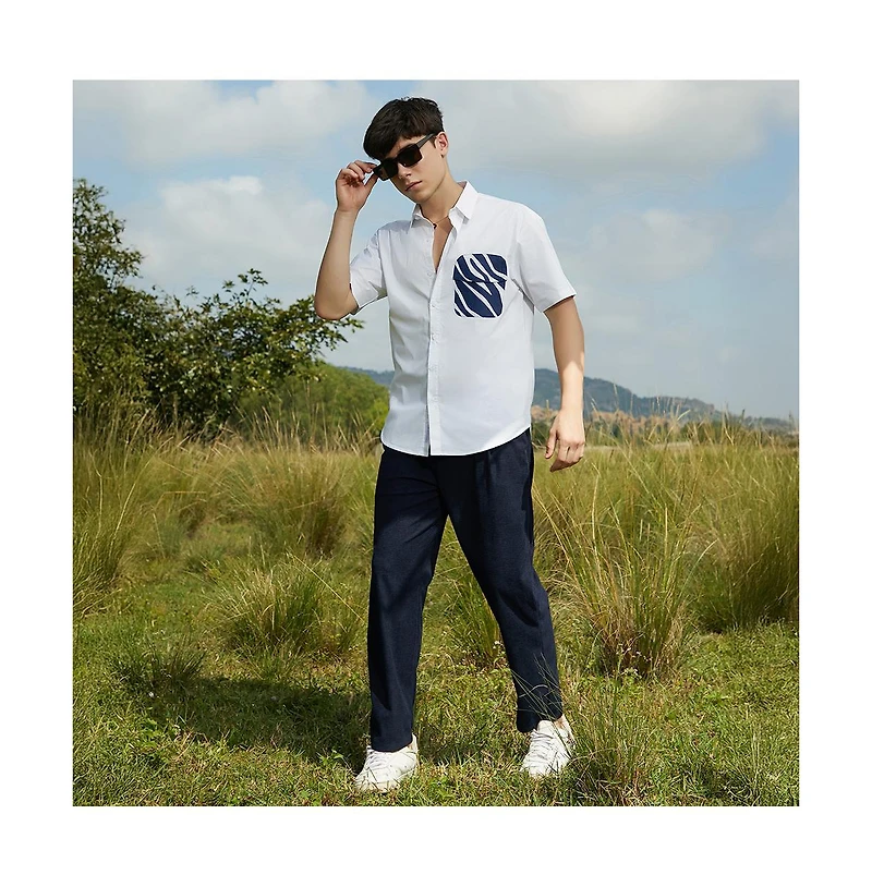 Campus Sutra Men's Zebra-Block Shirt