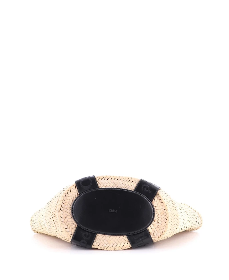 Pre-Owned Chloe Medium Sense Basket Tote Raffia with Leather