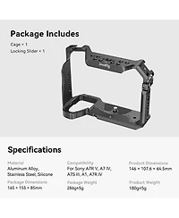 SmallRig 3667B Full Camera Cage for Sony Alpha 7R V/7 Iv/7S Iii/1/7R Iv