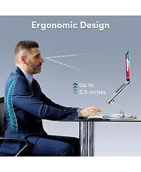 Lifelong Adjustable Laptop Stand with 360° Rotating Base Ergonomic Riser Holder