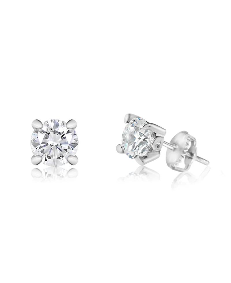 Chanteur Girls /Girl/April Crystal White Gold Palladium Plating Screwstud Earring