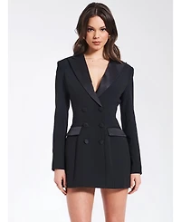 Miss Circle Women Calista Black Stretch Crepe Blazer Dress