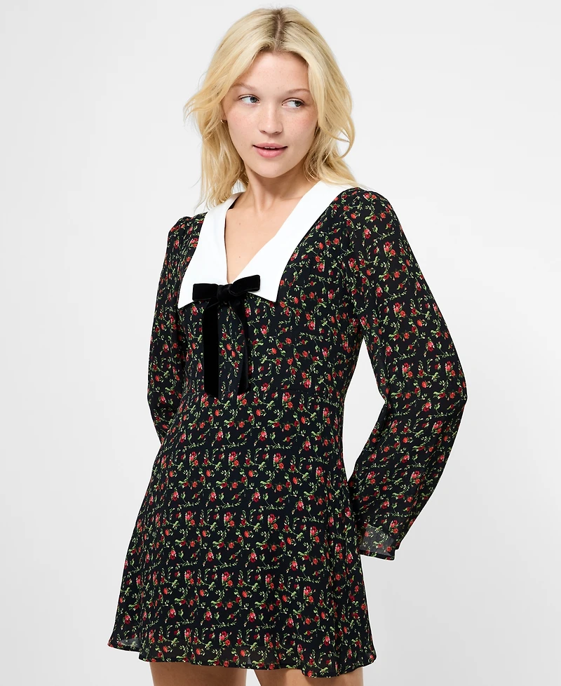 French Connection Women's Printed Long Sleeve Mini Dress