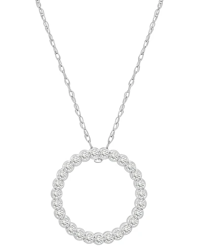 Diamond Circle Pendant Necklace (1/2 ct. t.w.) in 10K White Gold