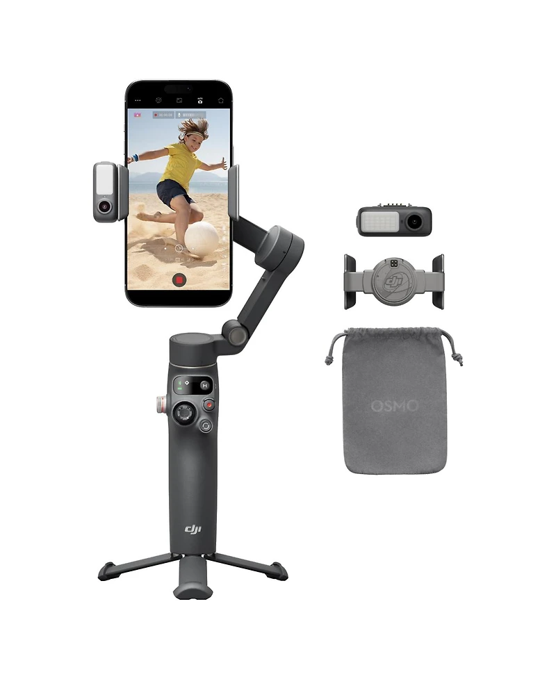 Dji Osmo Mobile 7P Gimbal Stabilizer for iPhone, Android, Native Tracking, Lighting, 3-Axis Phone Gimbal, One-Tap Edit, Built-in Extension Rod & Tripo