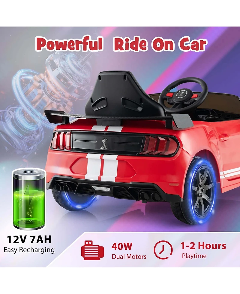 12V Licensed Ford Mustang Shelby GT500 Kids Ride on Car with Remote Control