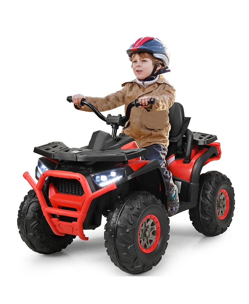 12V Kids Electric 4-Wheeler Atv Quad 2 Speeds Ride On Car w/MP3&Led Lights