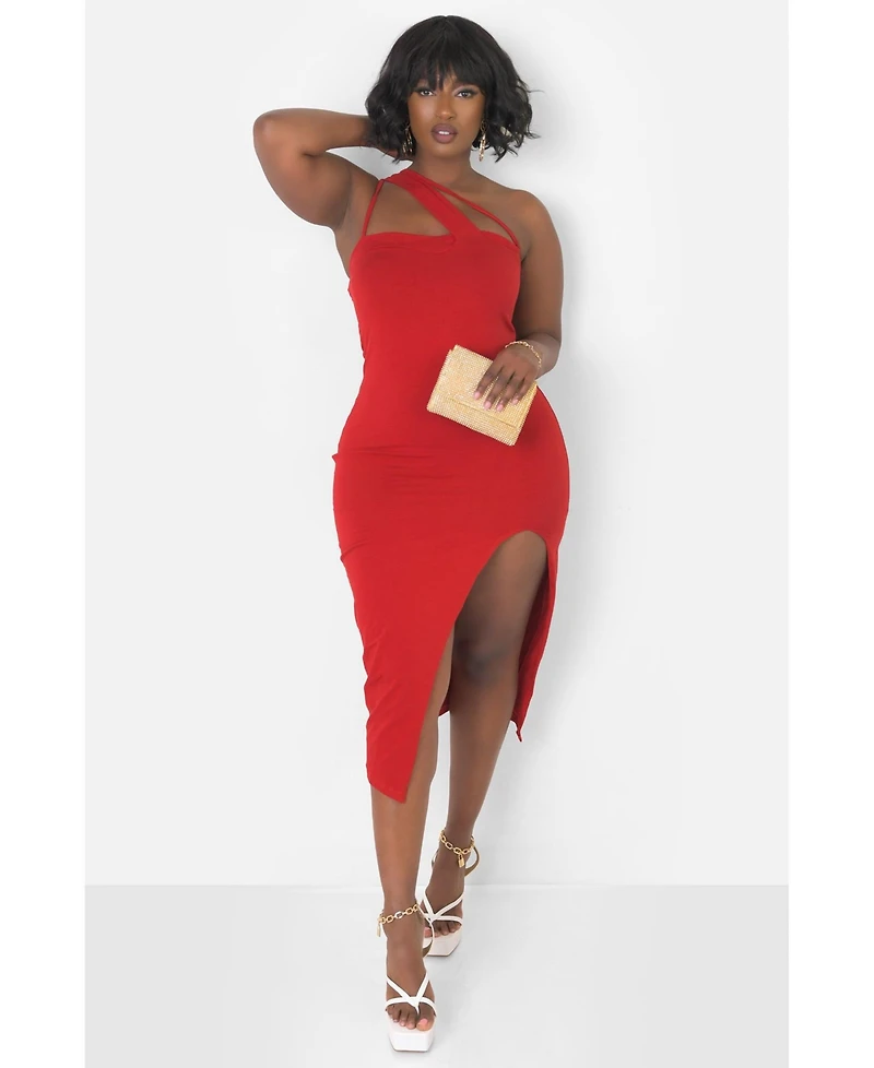 Rebdolls Plus Caged Bodycon Midi Dress
