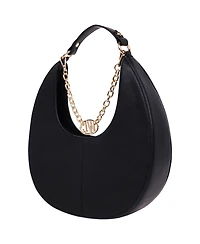 Jason Wu Smooth & Suede Pu Shoulder Bag with Chain Logo Detail