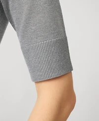 Cable & Gauge Women's Elbow Sleeve Crewneck Sweater