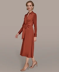Donna Karan New York Women's Tie Front Shirt Dress
