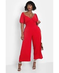 Rebdolls Plus Peasant Top Wide Leg Jumpsuits w. Pockets