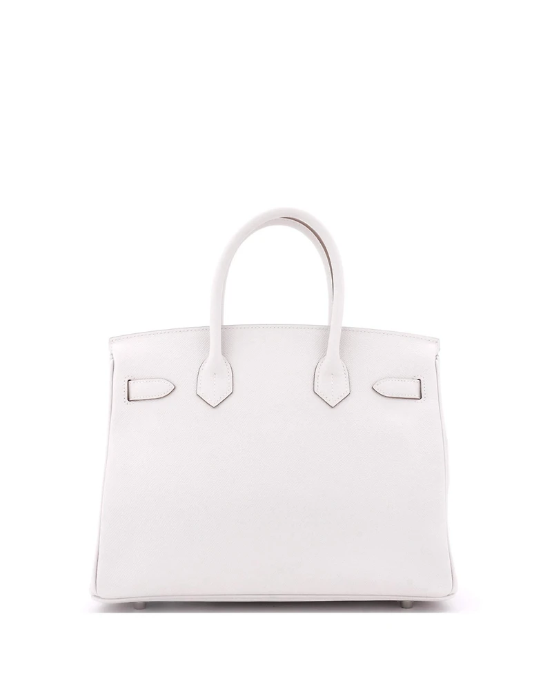 Pre-Owned Hermes Birkin 30 Handbag Light Epsom with Palladium Hardware