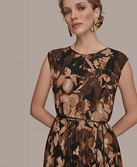 Donna Karan New York Women's Floral Belted Dress