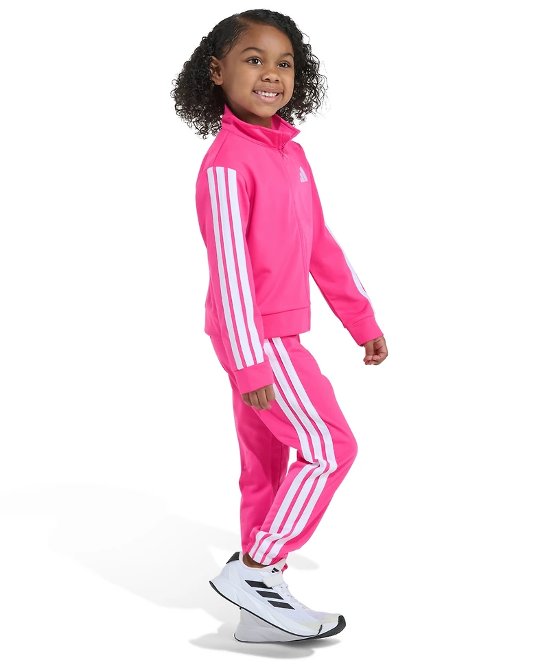 adidas Girls 2T-6X Two Piece Regular Fit Jacket and Joggers Set