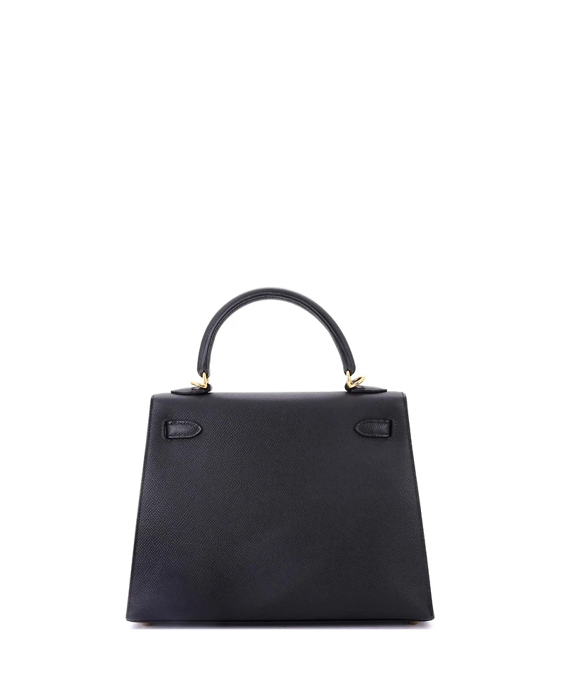 Pre-Owned Hermes Kelly 25 Handbag Black Epsom with Gold Hardware