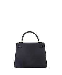 Pre-Owned Hermes Kelly 25 Handbag Black Epsom with Gold Hardware
