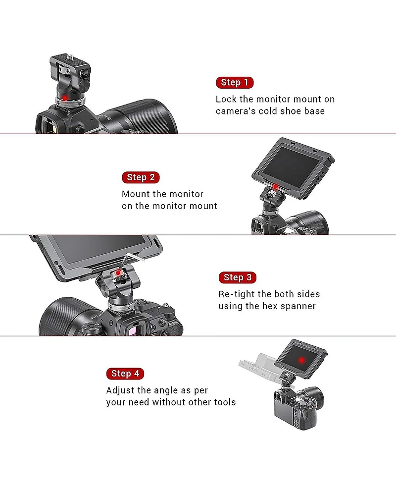 SmallRig Swivel and Tilt Monitor Mount with Cold Shoe