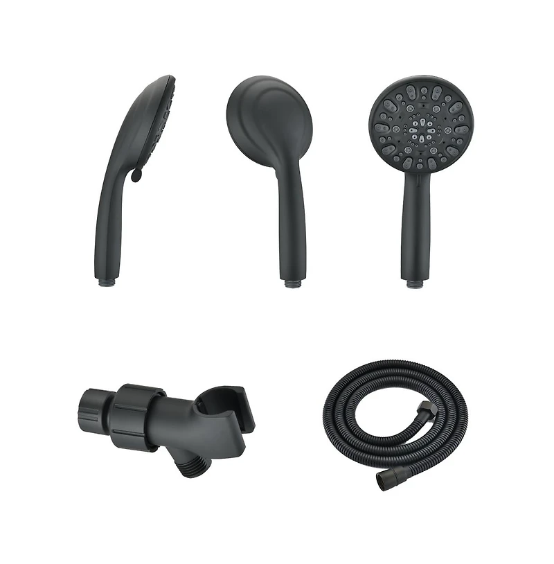 Rainsken Matt black high pressure multi function with hand held shower faucet