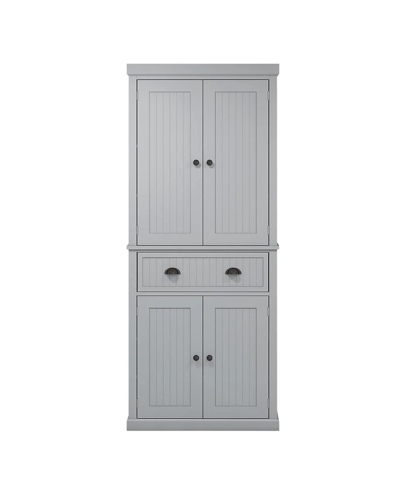 Long-Lasting Kitchen Storage Cabinet with Doors and Shelves for Pantry Organization