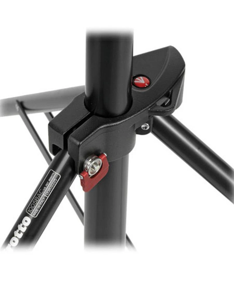 Manfrotto 1052BAC 93" Air Cushioned Aluminum Compact Stand with 3-Sections & 2 Risers, Black