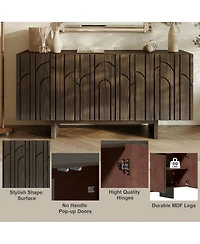 63'' Large Sideboard Buffet Cabinet 4 Door Storage