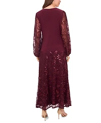 Msk Women's Mixed Media Long Sleeve Top