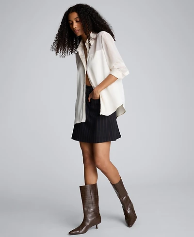 Kenneth Cole Women's' Button-Front Collar Neck Shirt